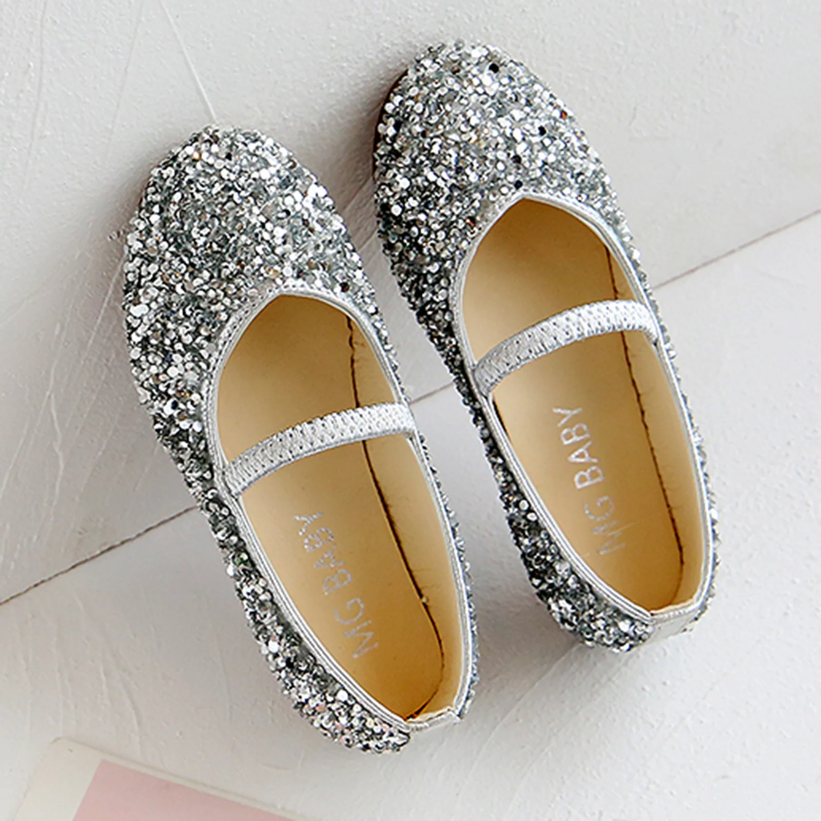 1-11 Years Girls Dance Leather Princess Shoes Sequined Soft Bottom Baby Single Shoes Kids Girl Party Sparkly Teen Children