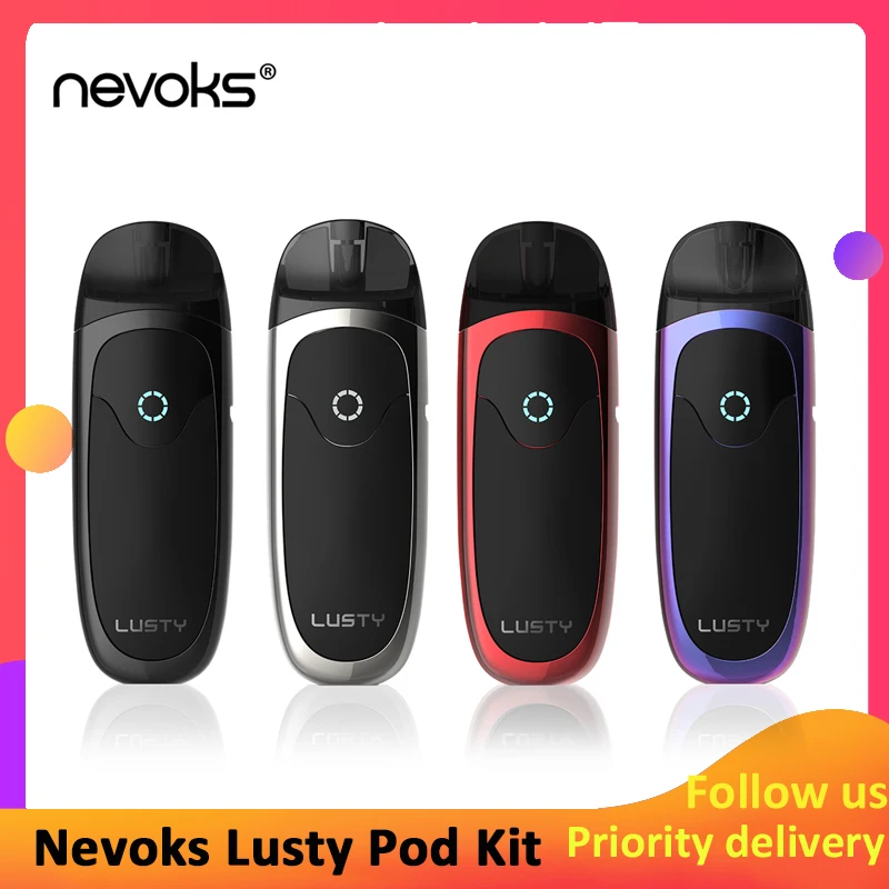 

Original Nevoks Lusty Pod Kit with 1000mAh buit-in Battery 3.3ML Cartridge pod tank design sub ohm MTL pod vape Kit