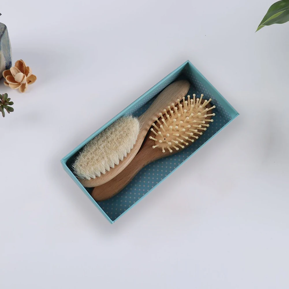 Soft Comb Newborns Portable Massage Gentle Toddlers Hair Brush Set Comfort Safety Exquisite Baby Shower Grooming Wooden