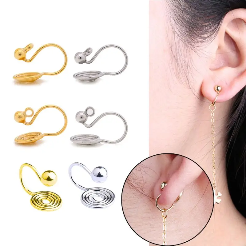 

10Pack Clip-on Earring Converter with Easy Open Loop DIY Earring Turn Any Studs or Pierced into Clip on Jewelry Findings