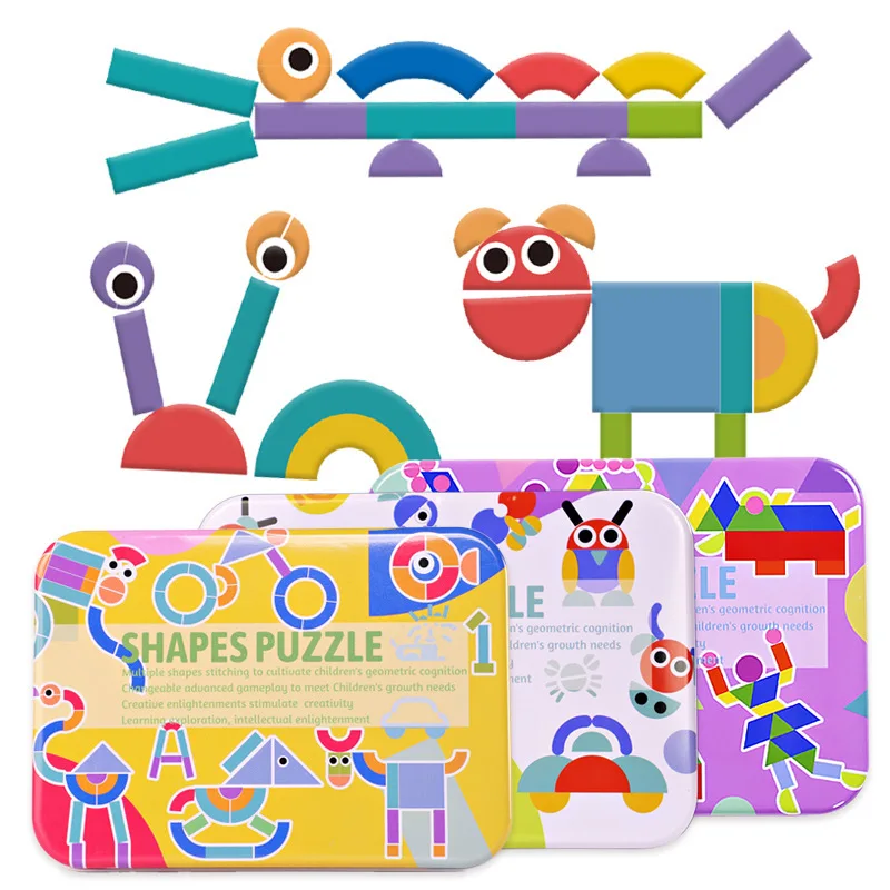 

Geometric Shapes 3D Puzzles Montessori Wooden Toys for Children Game Baby Learning Educational Toy Kids Wood Funny Jigsaw Puzzle