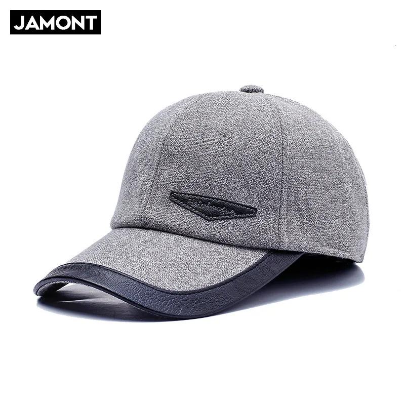 Jamont, мужские шапки, сезон пятидесяти лет, наушники, сохраняющие тепло, защищают бейсбольную кепку, для отдыха, остроконечная Кепка - Цвет: Lightgray