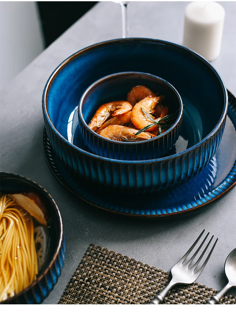 KINGLANG Скандинавская керамическая миска для рисовой лапши, домашний салат, креативная градиентная миска для завтрака, супа
