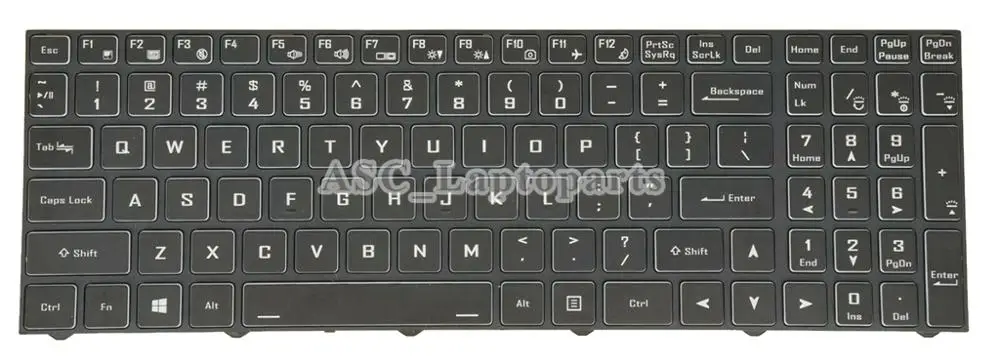 New US English QWERTY Keyboard For Clevo PC70DN2-D PC70DF1 PC70DF1-D PC70DD2 keyboard Color backlit Crystal Style Black | Компьютеры и