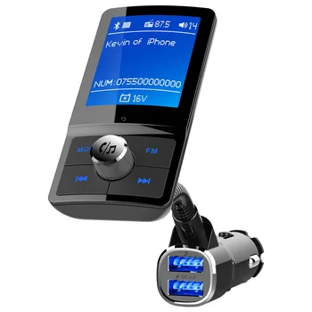 

FM Transmitter Car MP3 With Color Screen Wireless Bluetooth Handsfree Car Kit Audio AUX Modulator with QC3.0 Dual USB Charger