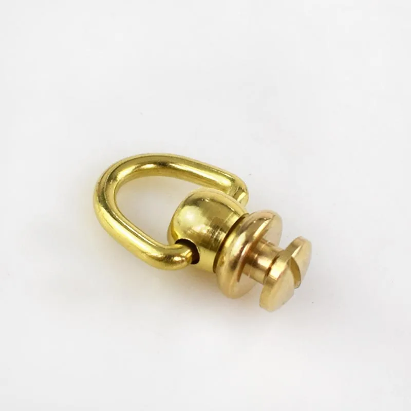 Large D Ring 4 шт. Твердый латунный Вращающийся D Поворотный кольцо цепочка для ключей бумажник соединитель сумка вешалка металлическая пряжка оснастка крюк Сделай Сам кожаное ремесло - Цвет: Large D Ring