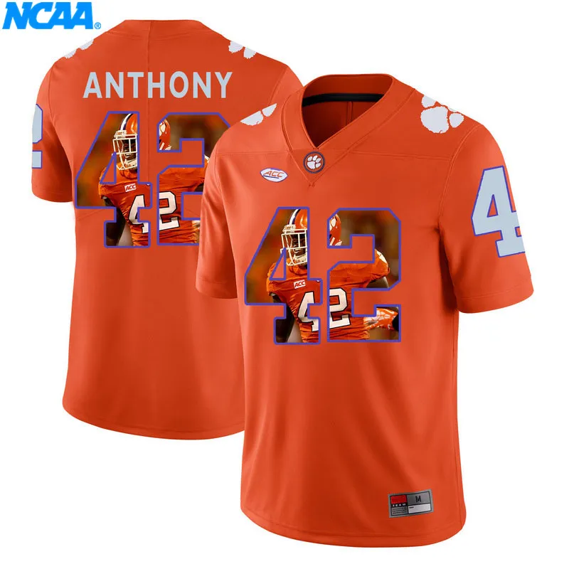 Новое поступление высокое качество Clemson Tigers Peake#19 Kearse#1 футболка колледжа Джерси S-XXXL - Цвет: 5