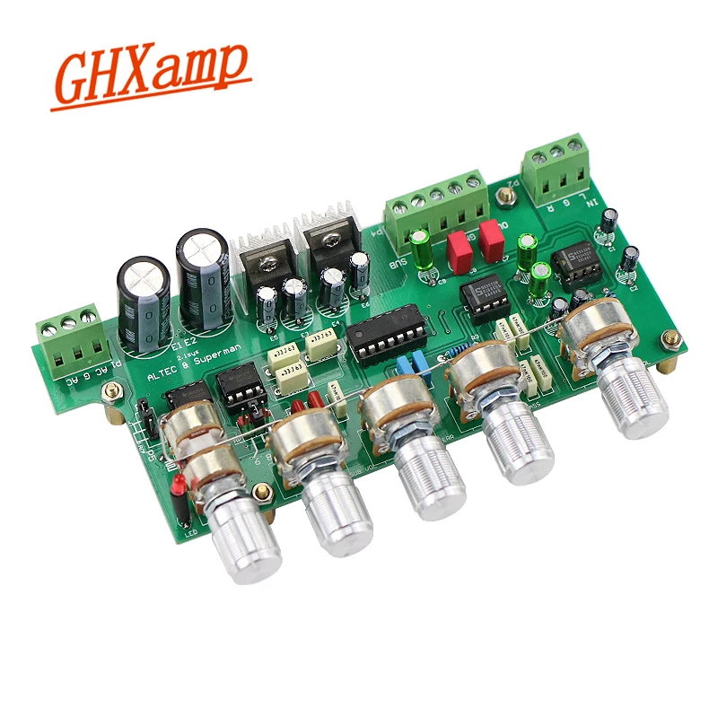 GHXAMP 2 1 усилитель сабвуфера NE5532 трехканальный с регулировкой тона и высоких басов
