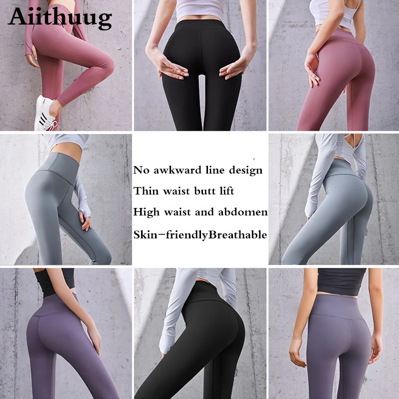 Aiithuug Lightweight Non-Sheer Yoga High Waist Full-Length Legging