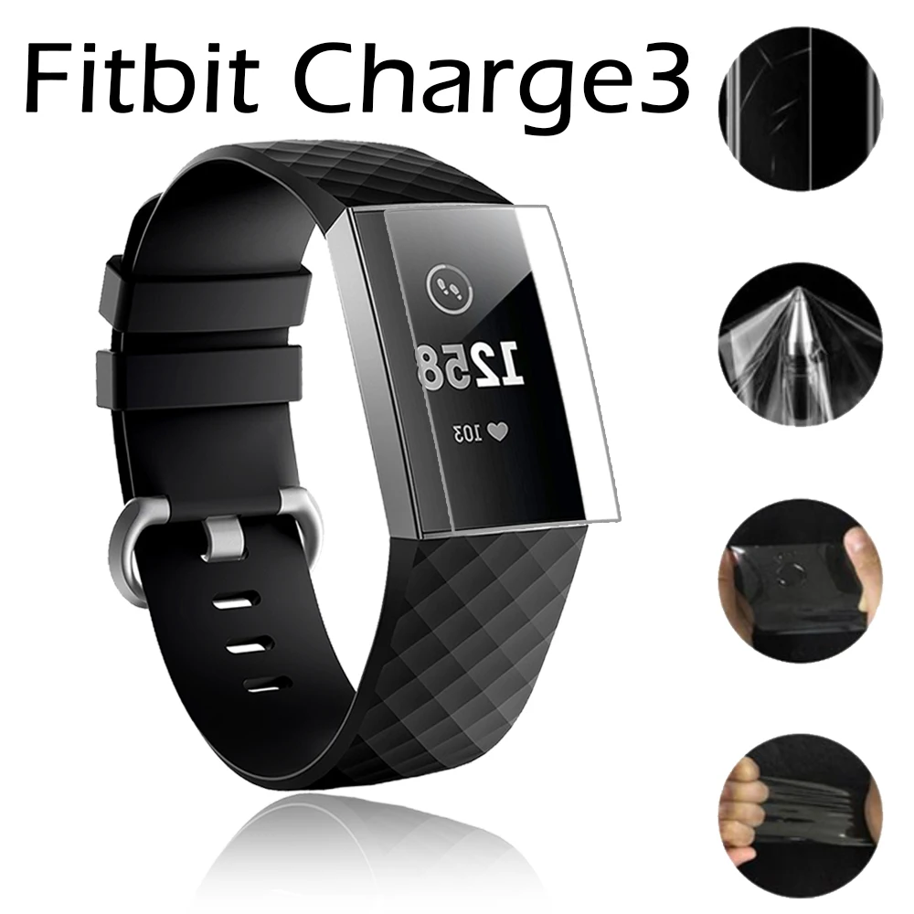 

3/5PCS Full Cover Screen Protector for Fitbit Charge 3 Soft HD Protective Film on Fitbit Charge 3 / 4 ï¼ˆNot Tempered Glassï¼‰