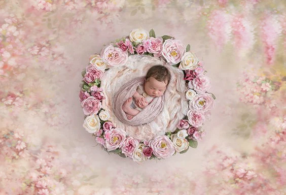 Mehofoto фон для фотографирования новорожденных на день рождения розовый цветочный узор детские фоны для фотостудии