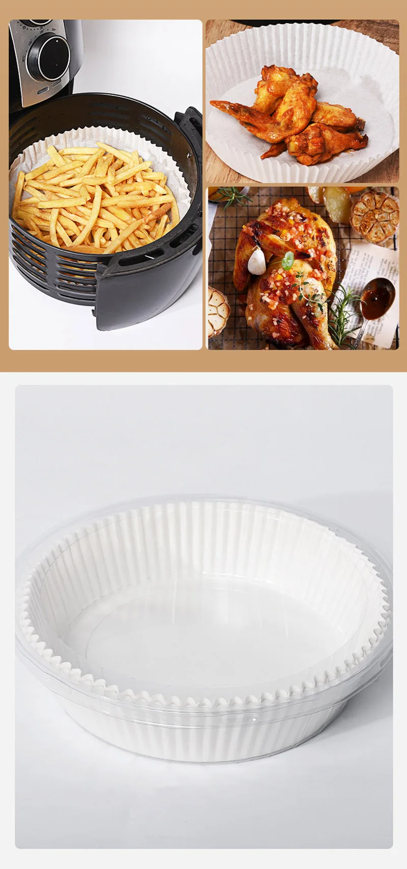 30Pc 20cm Disposable Air Fryer Liners Paper Non-Stick Steaming Basket Mat  Dessert Food Container Steamer Paper Liner For Kitchen - AliExpress