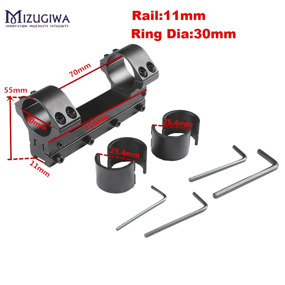 One Piece High Profile Double Ring Alloy Rifle Scope Mount Rings Mounts 30 /25.4 mm 11mm Dovetail Rail Caza Hunting Accessories