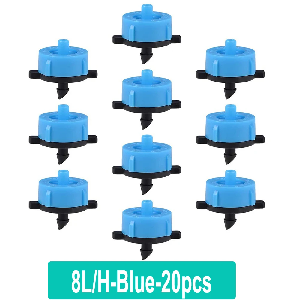 200-20pcs 2L/4L/8L/H Pressure Compensated Dripper Auto Micro Irrigation Watering System Fitting Irrigation Drop Drip Nozzle 