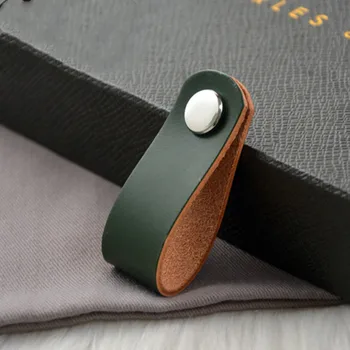 

Nordic cowhide handle wardrobe drawer cupboard door leather handle vegetable tanned leather leather door handle