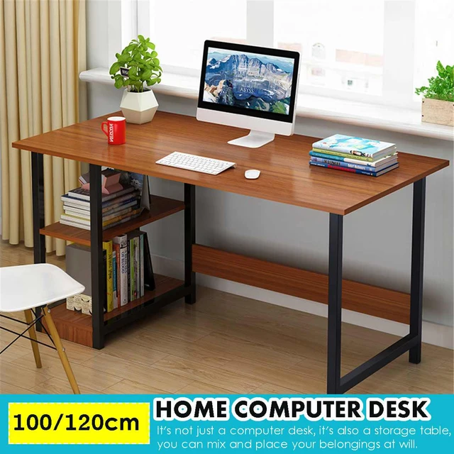 Computer Storage Workstation Study Desk Writing Table with 2 Tier