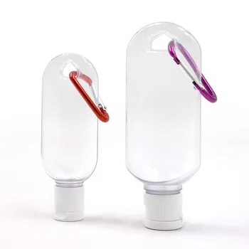

10Pcs/Lot 30ml 60ml Empty Hand Sanitizer Travel Size Holder Hook Keychain Carriers Flip Cap Reusable Portable Empty Bottles