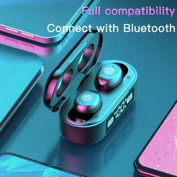

F9-6 TWS Sport Touch Control Headset Bluetooth 5.0 Bass Earphones Hours Headset 9D Noise Reduction Volume Control