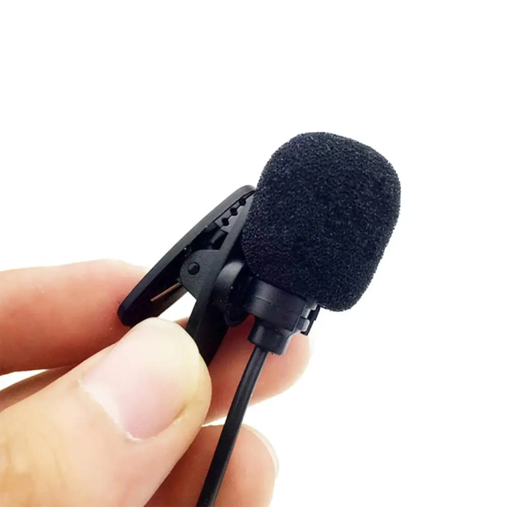 3.5mm hands-free mic microphone clip on lavalier lapel for pc laptop black  Yg 