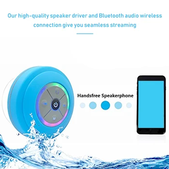 

Waterproof Wireless Bluetooth Speaker Portable Subwoofer Shower Car Handsfree Call Music Suction Mic For IOS Android Phone