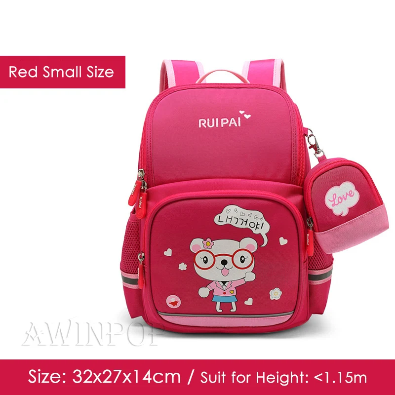 Red-small size Детские рюкзаки с мультяшным Кроликом, вместительные школьные сумки для девочек и мальчиков, школьные рюкзаки для учеников начальной школы, детские сумки, Mochila Infantil - Цвет: Red-small size