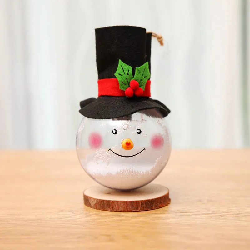 Рождественский Снеговик Лось светящийся шар со светом Рождественское украшение, подарок Подарочная коробка наклейка детский подарок на Рождество Новогоднее украшение - Цвет: 2