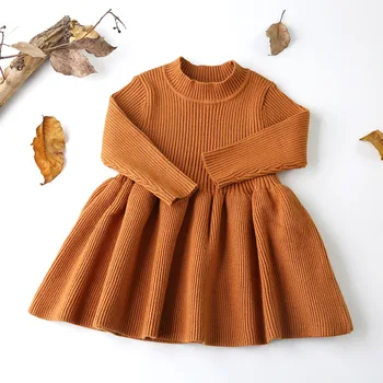 

2020 spring and Autumn Winter Girls Wool Knitted Sweater Baby Girl dress Girls Dresses For Party And Wedding Baby Girl Clothes
