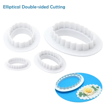 

4Pcs/Set Oval Fondant Plastic Baking Cookie Cake Cutters DIY Cake Decorating Tools Sugarcraft Mould Tool Bakeware Tools