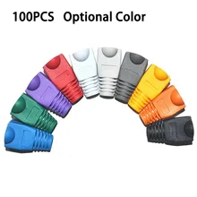 100Pcs RJ-45 Adapter Cap Network Cable Connector Plugs Protective Sleeve Network Cable Connector Cover Cap Boot For CAT5e Networ