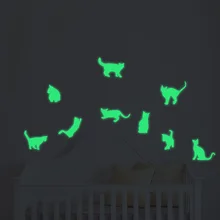 KW3204 ночник резной кот Милый Мультфильм Настенные Стикеры, горячие продажи флуоресцентная наклейка внешней торговли Горячие продажи домашние декорации