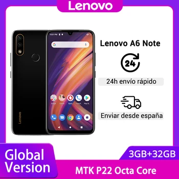 Перейти на Алиэкспресс и купить Глобальная версия смартфона Lenovo A6 Note 3 ГБ 32 ГБ MTK P22, Восьмиядерный, двойная задняя камера 19,5: 9, 6,09 дюйма, 4000 мАч