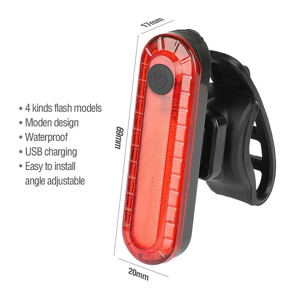 Bike Taillight Usb Chargeable Mountain Bike Headlight Cycling Light Tail-lamp Bicycle Light Waterproof Riding Rear Light