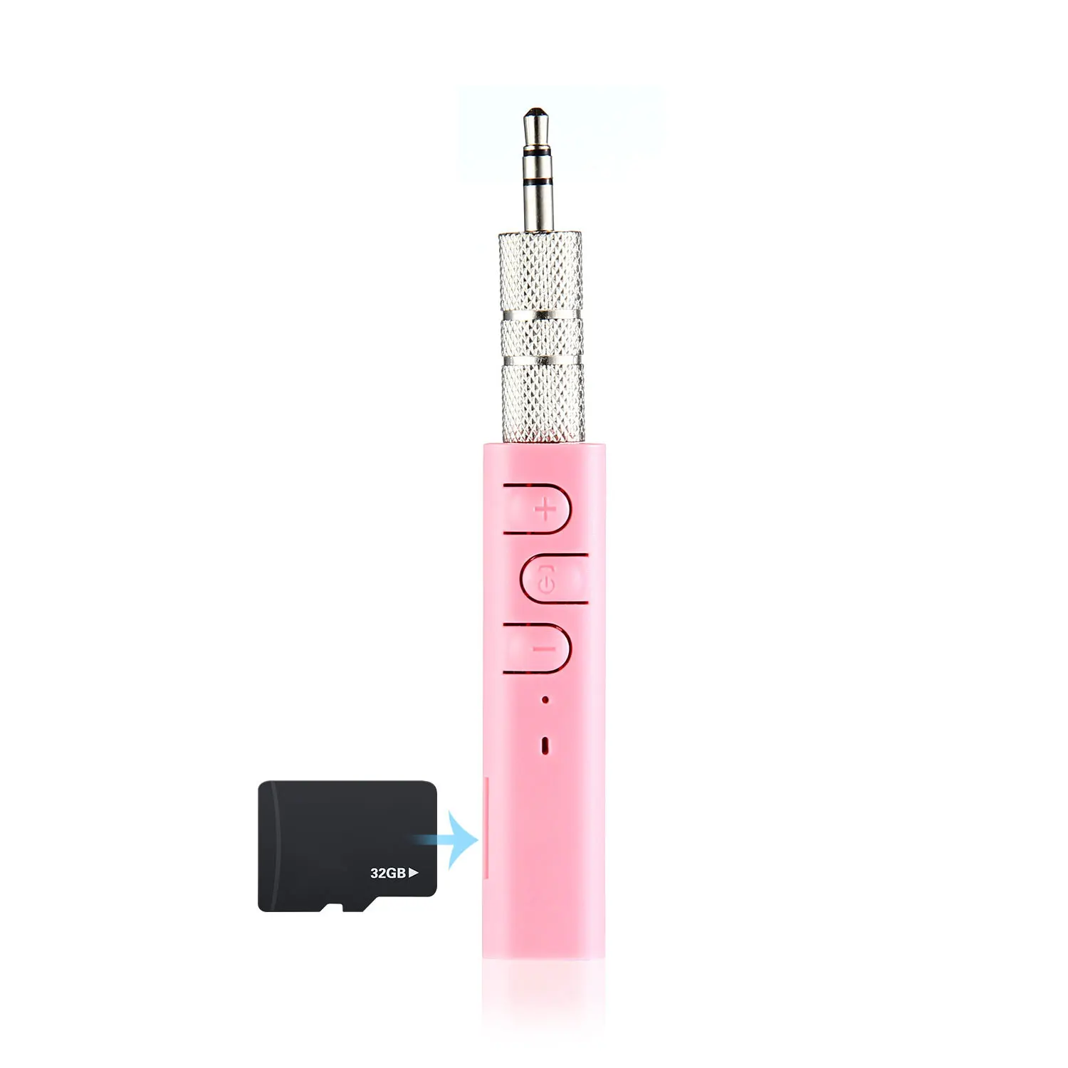 Pink Автомобильный bluetooth-приемник 3,5 мм аудио разъем Беспроводной адаптер Поддержка tf-карты автомобильный комплект микрофонов Поддержка громкой связи - Название цвета: Pink