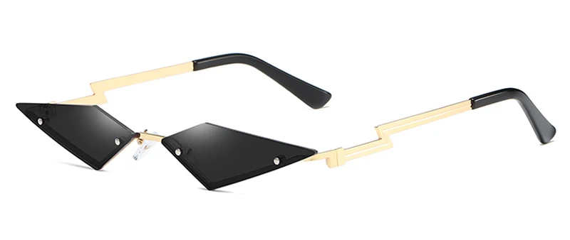 gold with black Peekaboo, женские солнцезащитные очки без оправы кошачий глаз, Ретро стиль,, металлические зеркальные солнцезащитные очки для женщин, фиолетовые, розовые, uv400, подарок, вечерние - Цвет линз: gold with black