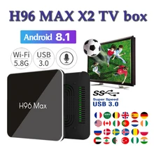 Set top box smart tv H96 Max X2 Android TV BOX Amlogic S905x2 4GB 64GB 2.4G/5.8G Wifi 4K Smart media player X96 MAX