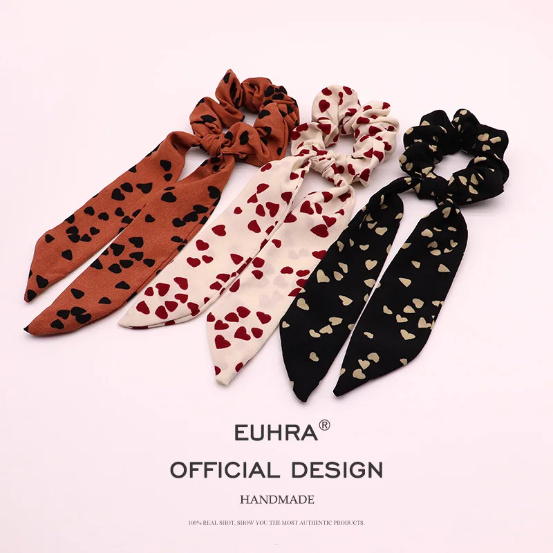 EUHRA, 6 цветов, Классическая лента, модные, для девушек, стримеры, для волос, трикотажные резинки для волос, конский хвост, головной убор, женские аксессуары для волос