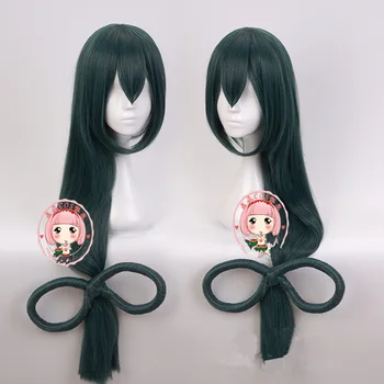 

My Hero Academia Tsuyu Asui Carnival Halloween Costume for Women Carnival Fancy Disguise Wigs Cosplay Dark Green Long Straight