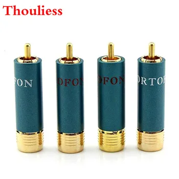 

Thouliess 4pcs Gold-plated HIFI RCA Plug Hi-end Ortofon Reference 8NX RCA Connectors for RCA Male Interconnect Audio Cable