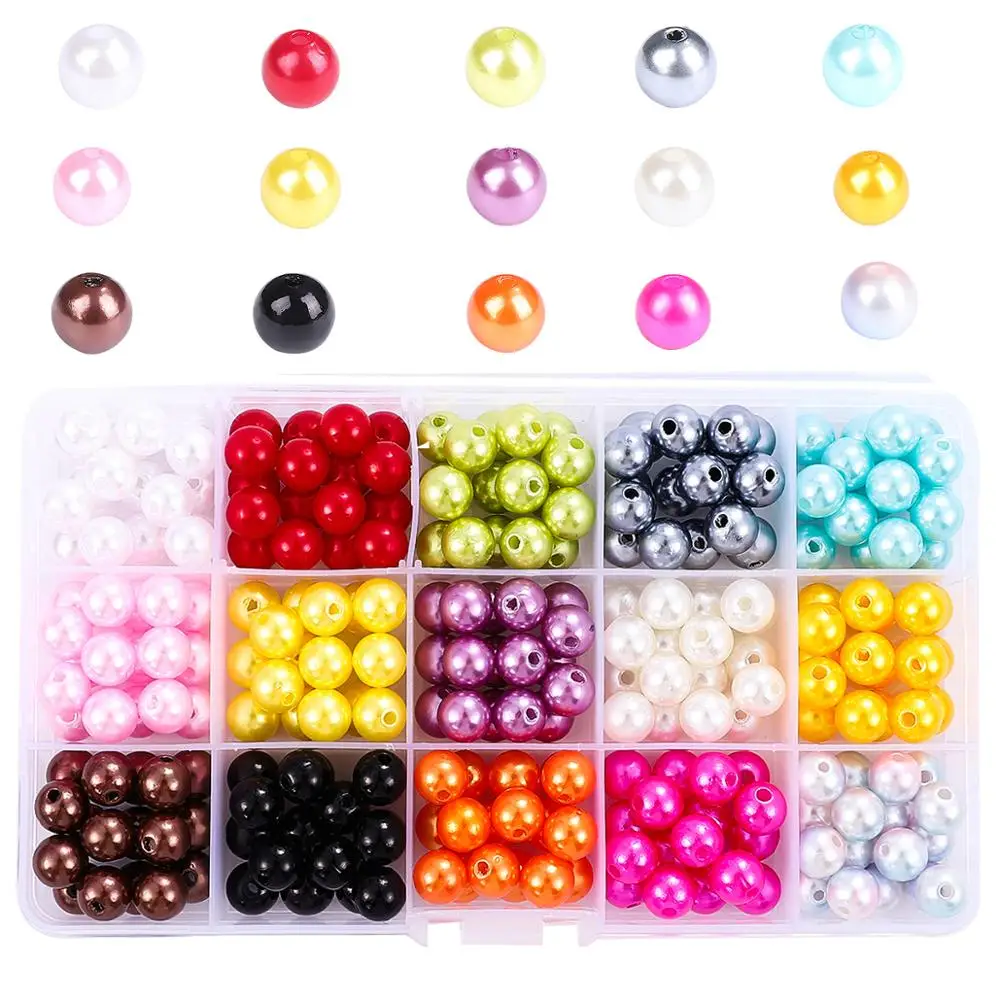 1BOX 4 6 8 10mm Acrylic ABS Imitation Pearl Beads Kit Set Round Loose Spacer For Jewelry Making DIY Bracelet Necklace | Украшения и