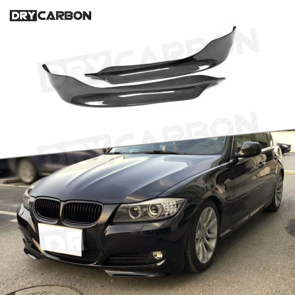 

2pcs Carbon Fiber Car Front Bumper Lip Splitters Chin Flaps Cupwings Aprons For BMW 3 Series E90 Base Sedan LCI 2009-2012
