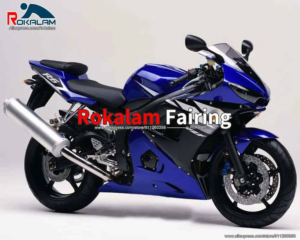 

Body Shells For Yamaha R6 YZF600 2003 2004 YZFR6 03 04 Blue Black White Aftermarket Motorbike Fairing Kit (Injection Molding)