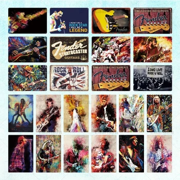 

Metal Tin Sign Retro Rock 'N' Roll Music Signs Vintage Music Poster Wall Art Decor For Music Cafe Pub Club Bar Iron PlaqueBrand