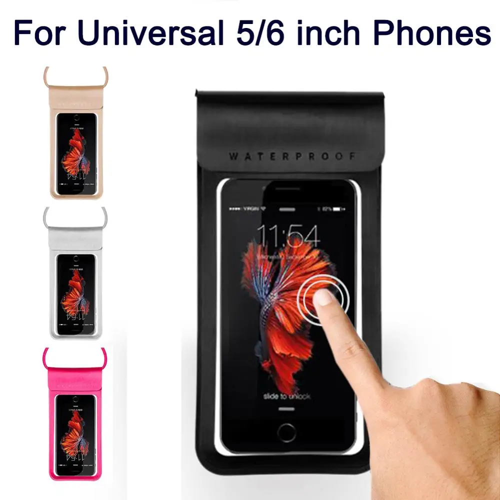 

Universal Waterproof Phone Case Cover Touchscreen Cellphone Dry Diving Bag Pouch w/ Neck Strap for iPhone Xiaomi Samsung Huawei