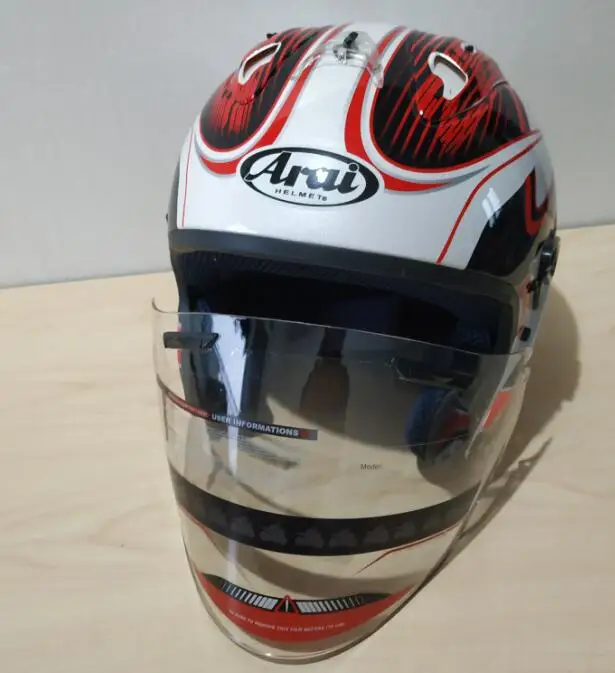 Arai R3 шлем мотоциклетный шлем с открытым мотокроссом размер шлема: S M L XL XXL, Опционный трехцветный объектив 3 - Цвет: Transparent