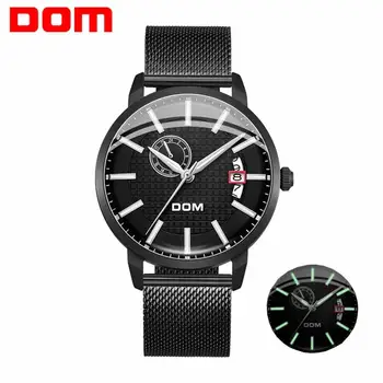 

2020New DOM Fashion Design Skeleton Sport Mechanical Watch Luminous Hands Transparent Mesh Bracelet For Men Top Brand Luxury