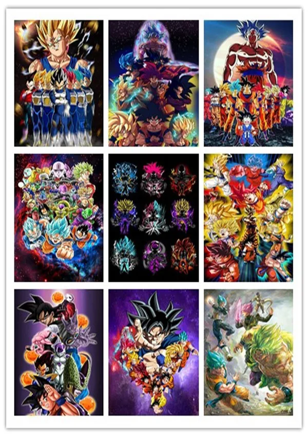 TOUOILP 5d Diamond Painting Dragon Ball Super Saiyan goku Full Square/Round Drill Crystal Mosaic Picture diy Diamond Embroidery