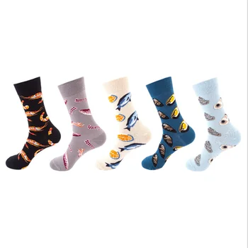 

10pairs Salmon prawn socks fashion street cartoon funny socks superhero fashion novelty men and women breathable cotton socks