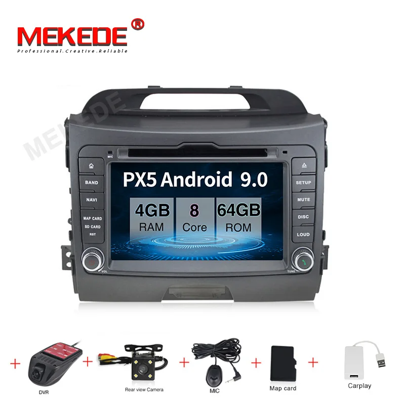 PX5 android 9,0 4 Гб+ 64 Гб Автомобильная Радио gps навигация для KIA sportage 2011 2012 2013 головное устройство gps навигация WiFi BT navi - Цвет: camera dvr carplay