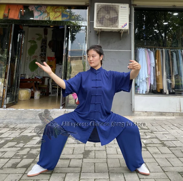 New Black Cotton Casual Tai Chi Kung Fu Pants Martial Arts Wing