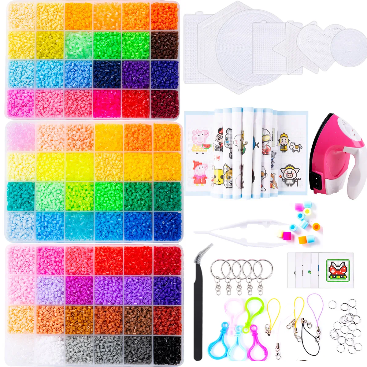 Fuse Beads Kit - 39000pcs 2.6mm Hama Puzzle Toys 72 Colors DIY Perler for Children Adults 3D Puzzles | Дом и сад
